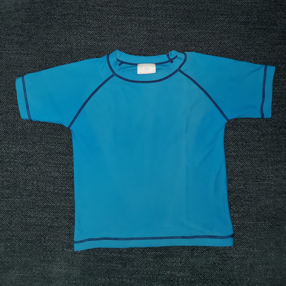 Hanna Andersson Blue Rashguard Swim Top Kids Boys Girls 110 5T UVA/UVB Oeko-Tex